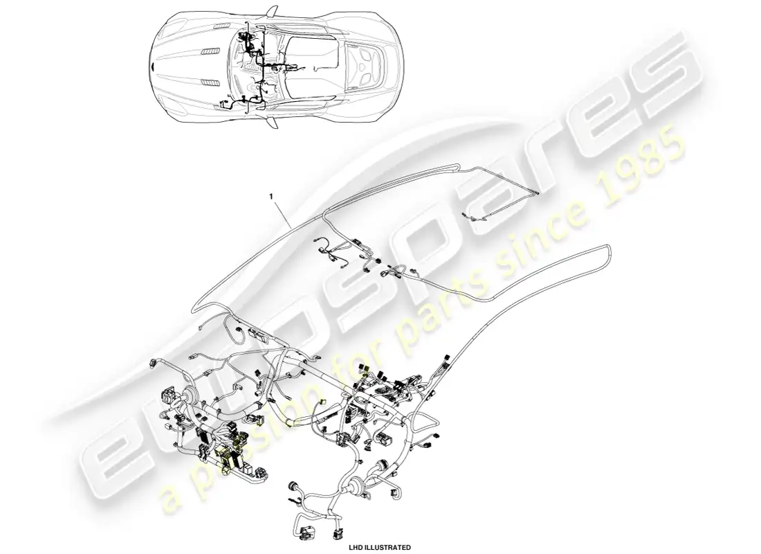 aston martin one-77 (2011) ip harness parts diagram