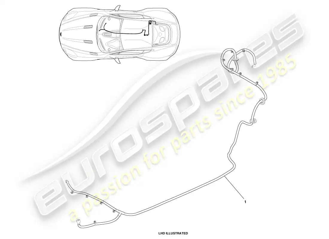 aston martin one-77 (2011) battery cables, rear parts diagram