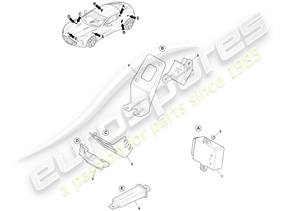 aston martin one-77 (2011) tyre pressure module parts diagram