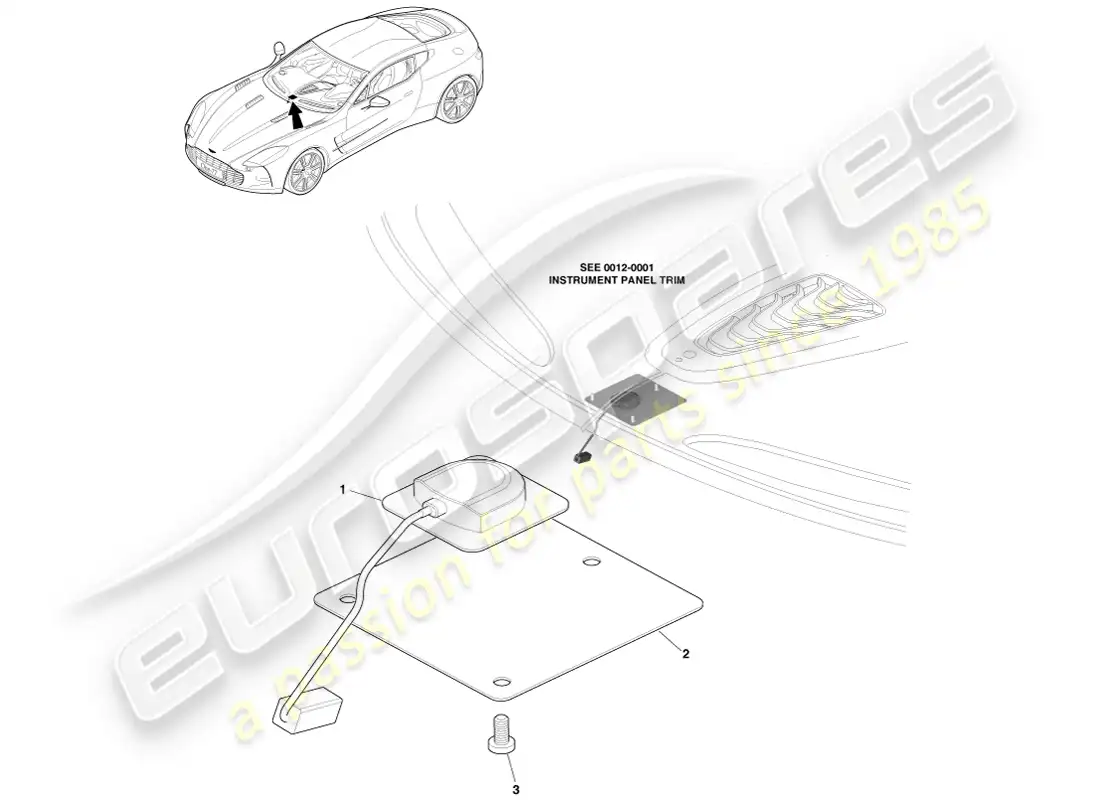aston martin one-77 (2011) gps antenna parts diagram