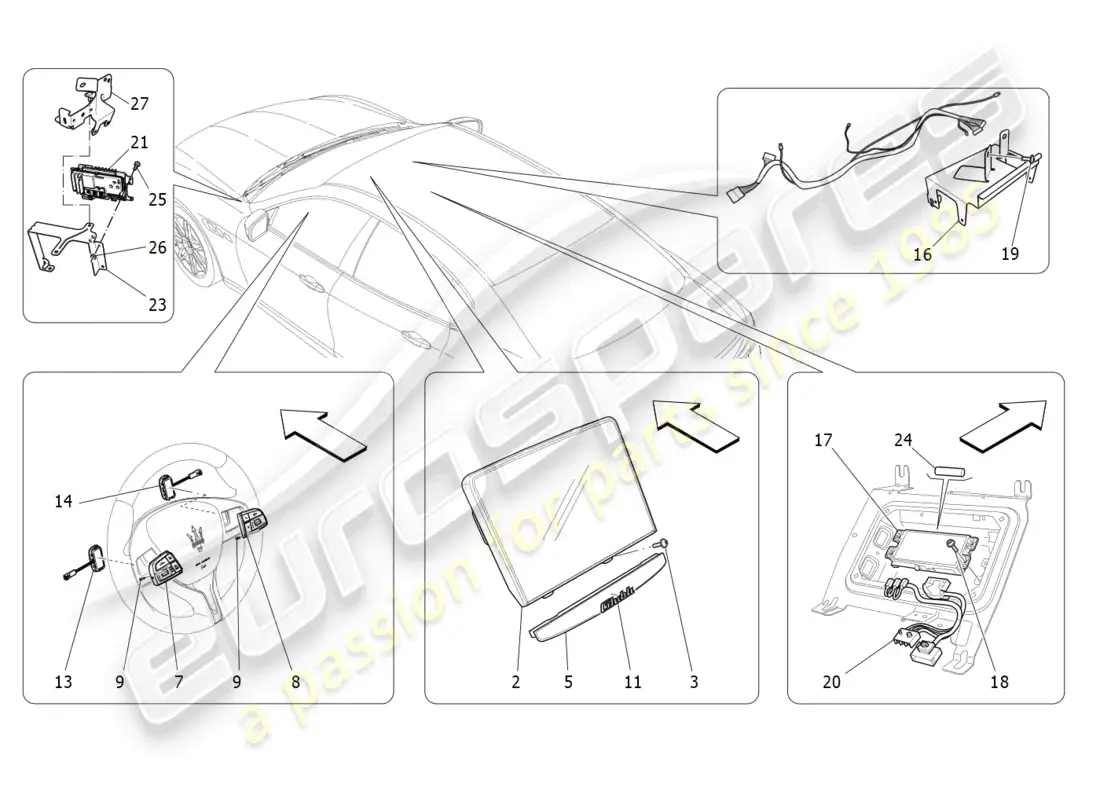 maserati ghibli fragment (2022) it system parts diagram