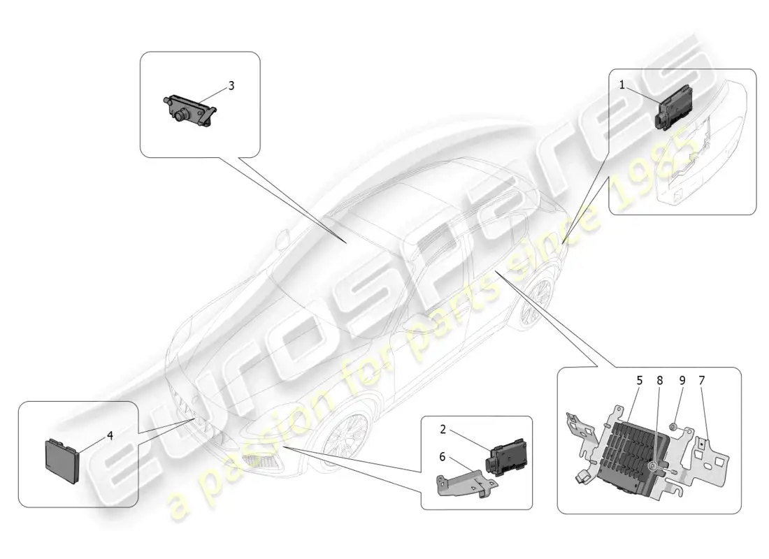 maserati grecale trofeo (2023) drive assistance system parts diagram