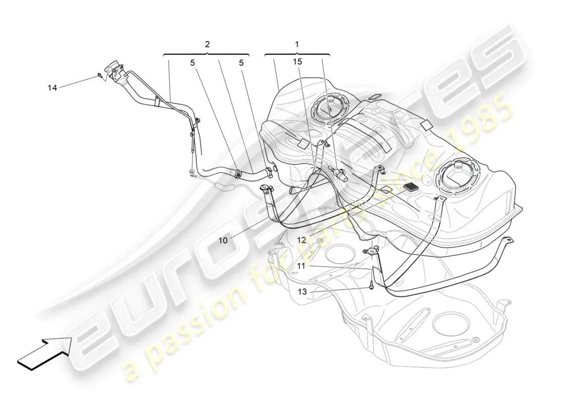 maserati levante (2020) fuel tank parts diagram