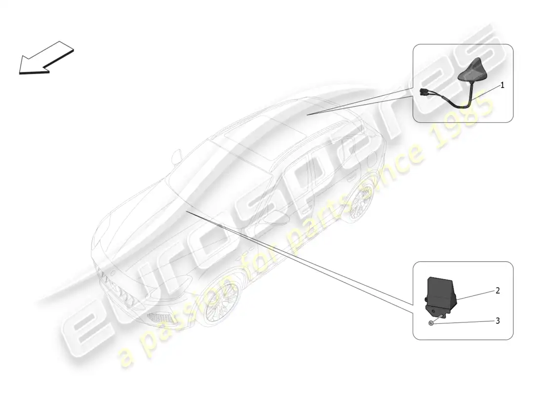 maserati grecale trofeo (2023) reception and connection system parts diagram