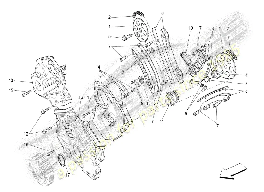 maserati ghibli (2021) timing parts diagram