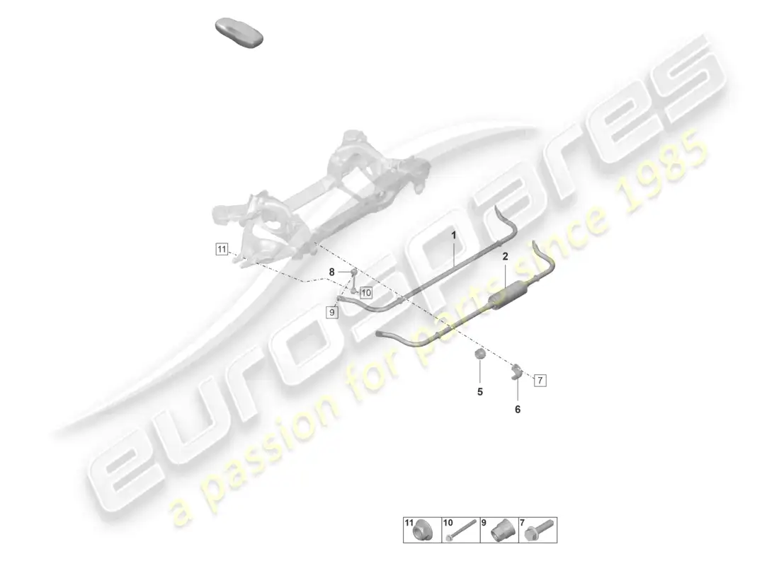 porsche 2020 (taycan 9j1-1) anti-roll bar parts diagram