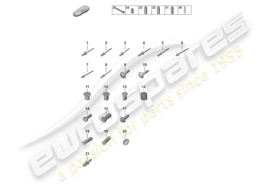 porsche 2022 (992-1 gt3/rs/st) fasteners car body parts diagram