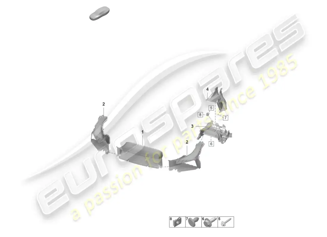 porsche 2021 (992-1 gt3/rs/st) air guide bumper gt3 rs parts diagram