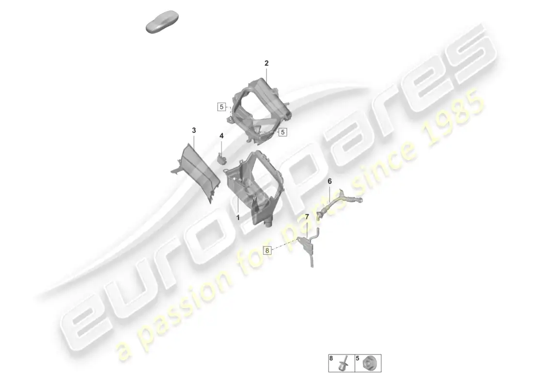 porsche 2023 (taycan 9j1-1) air con./heating/aux. heater fresh air intake water box parts diagram
