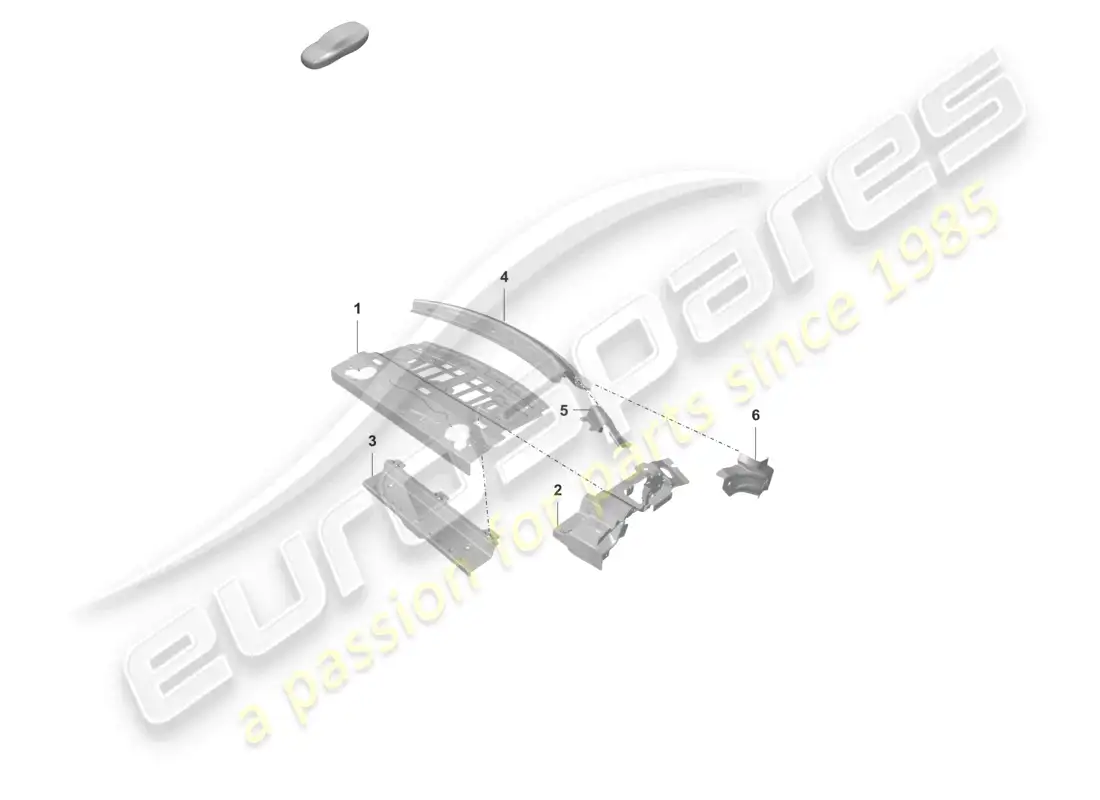 porsche 2023 (taycan 9j1-1) connecting plate rear shelf - roof parts diagram