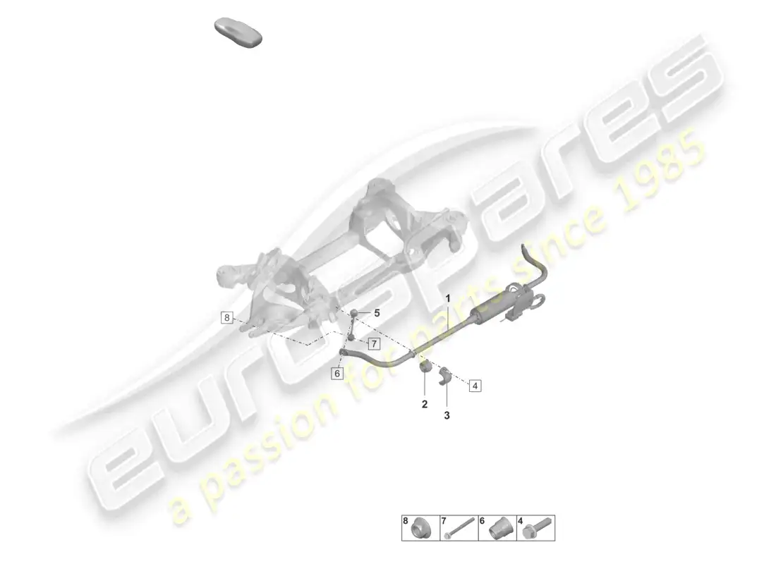 porsche 2020 (taycan 9j1-1) anti-roll bar for vehicles with electronic roll stabilisation parts diagram