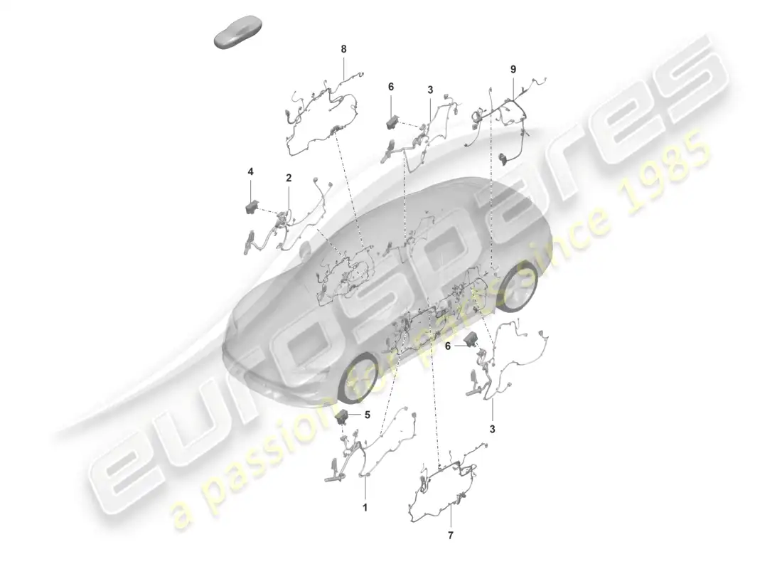 porsche 2022 (taycan 9j1-1) wiring ha. f. inner door panel parts diagram