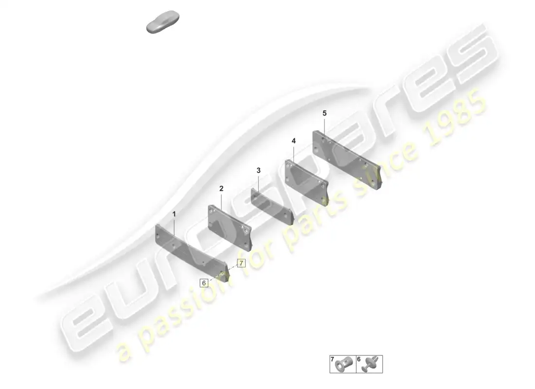 porsche 2021 (taycan 9j1-1) licence plate holder parts diagram