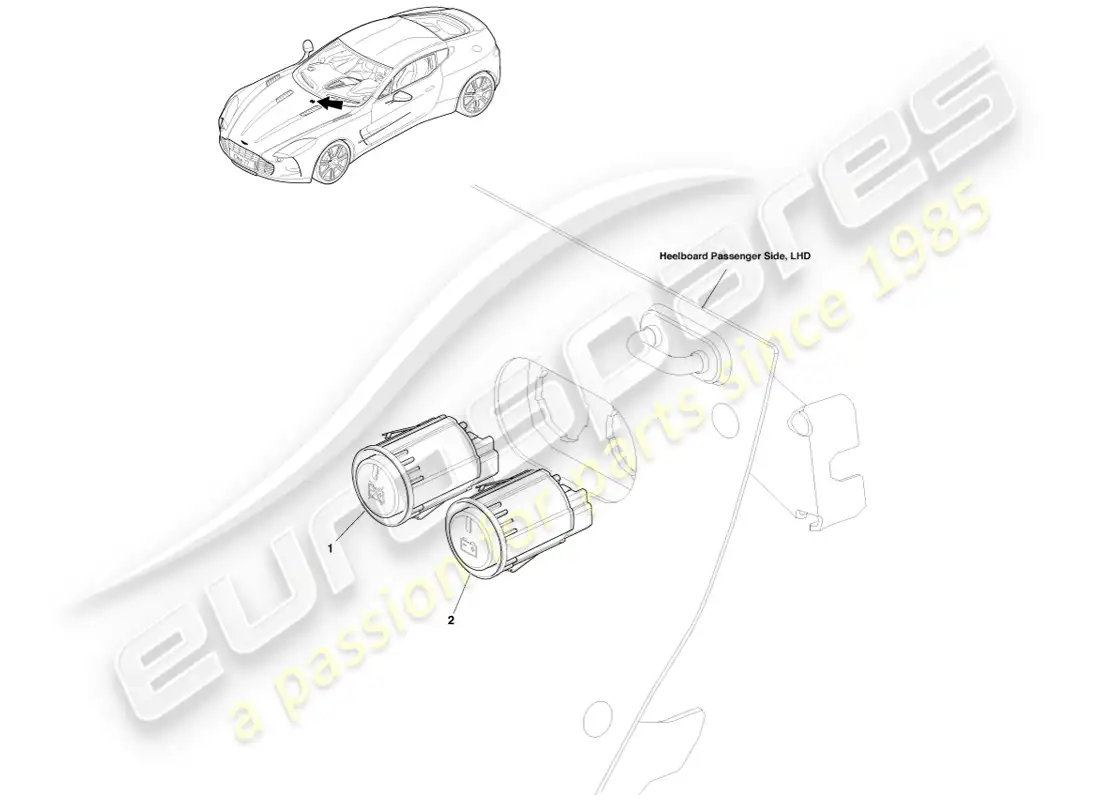 aston martin one-77 (2011) battery on/off switches parts diagram
