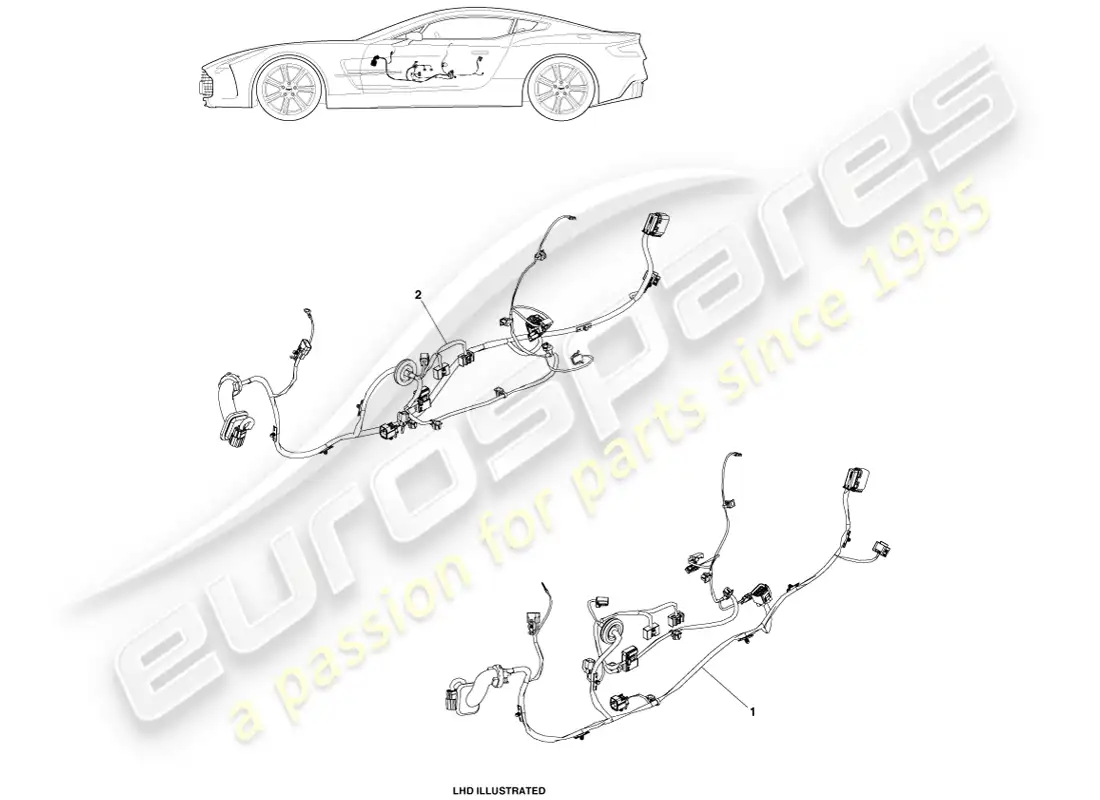 aston martin one-77 (2011) door harness parts diagram