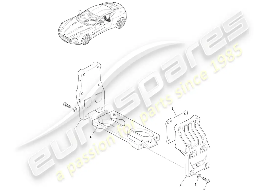 aston martin one-77 (2011) rear subframe parts diagram