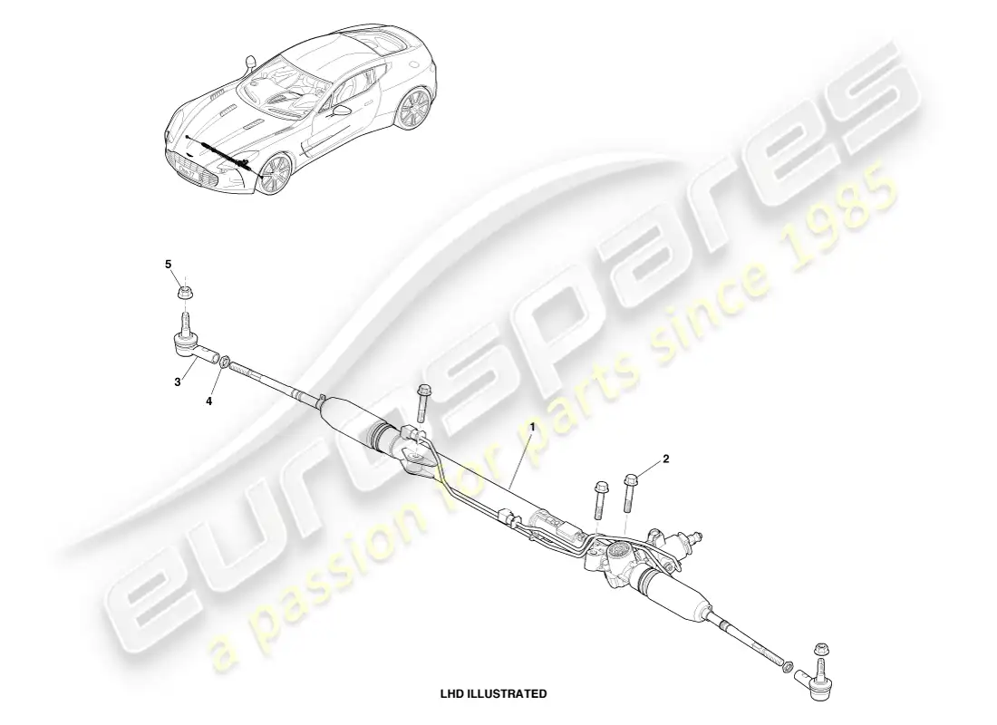 aston martin one-77 (2011) power steering parts diagram