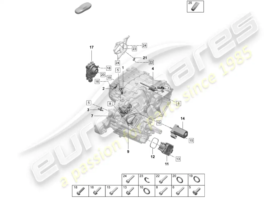 porsche 2025 (taycan 9j1-2) rear axle differential sensors throttle control element parts diagram