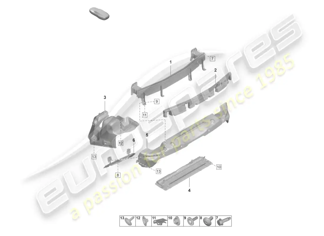 porsche 2024 (992-2 gt3/rs/st) bumper carrier rear and heat shield gt3 rs parts diagram