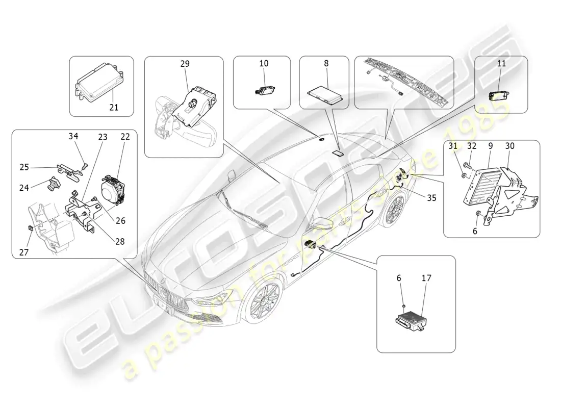 maserati ghibli (2018) it system parts diagram