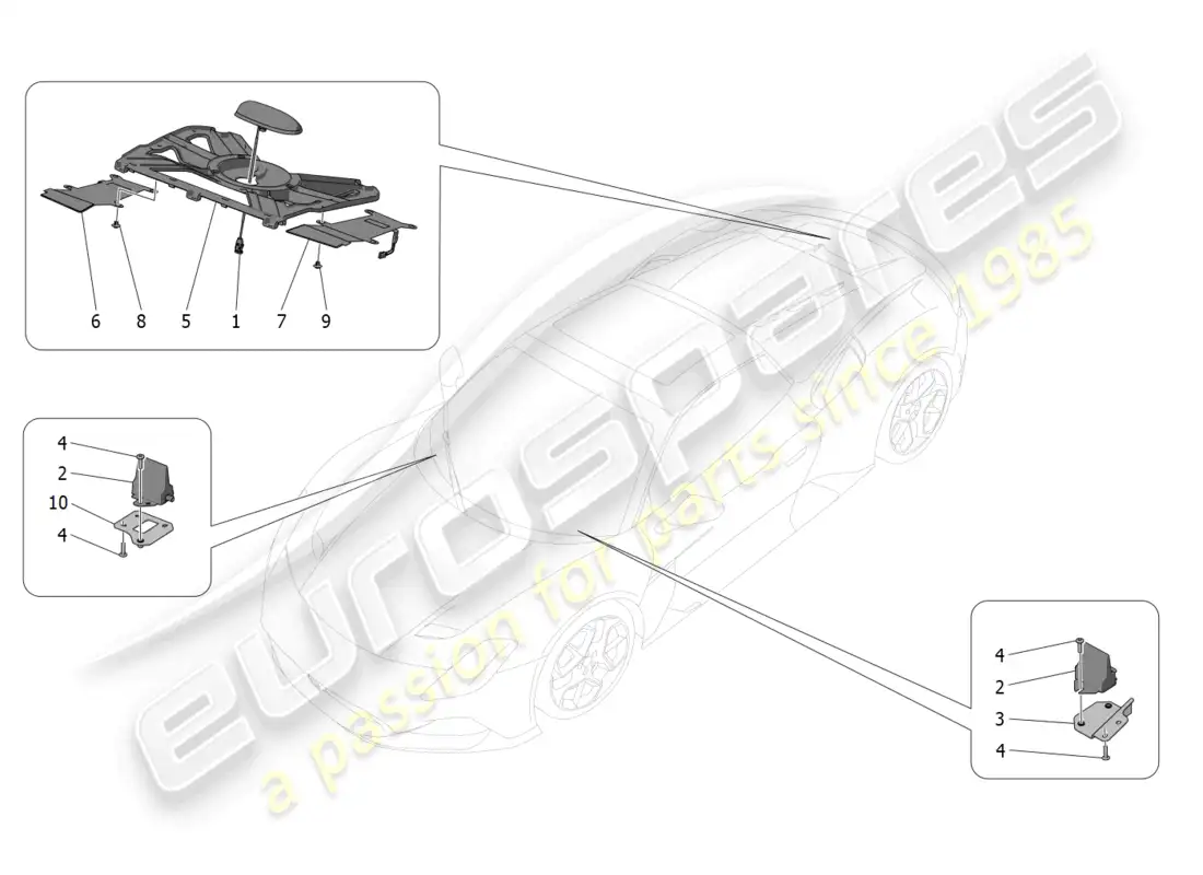 maserati mc20 cielo (2023) reception and connection system parts diagram