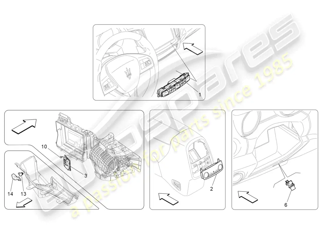 maserati levante tributo (2021) a/c unit: electronic control parts diagram