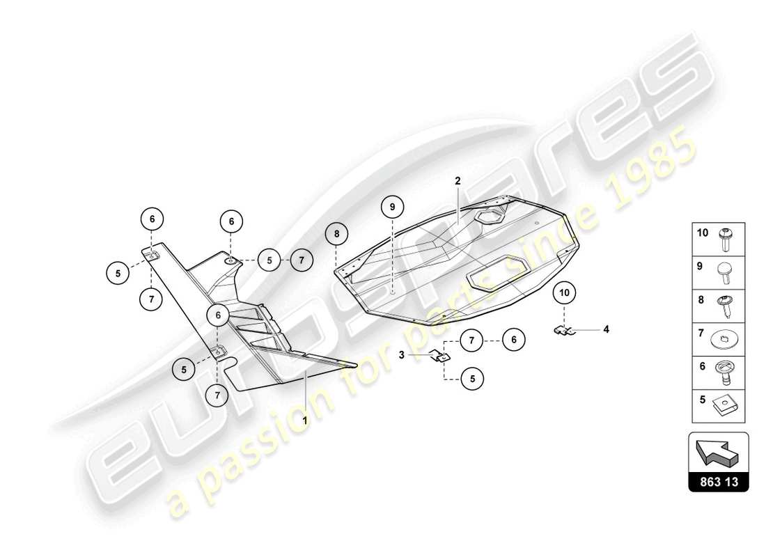 lamborghini 2017 (lp750-4 sv roadster) cover part diagram