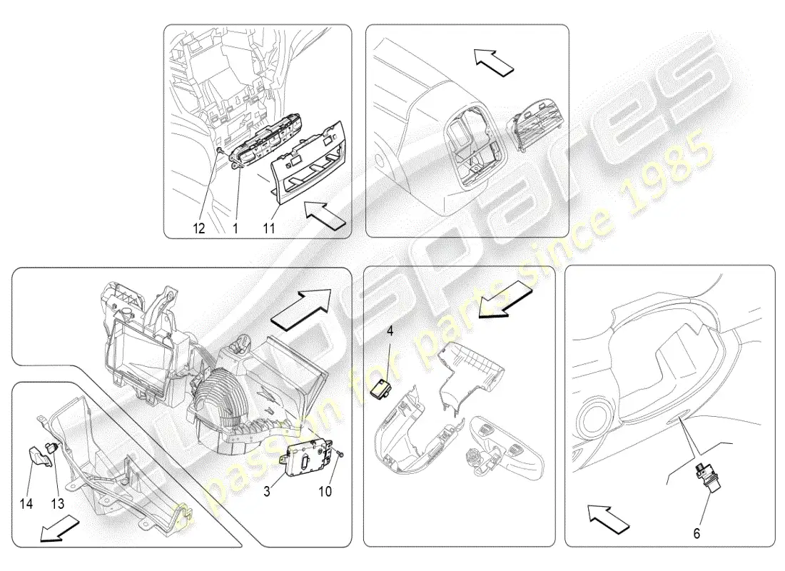 maserati ghibli (2021) a/c unit: electronic control parts diagram