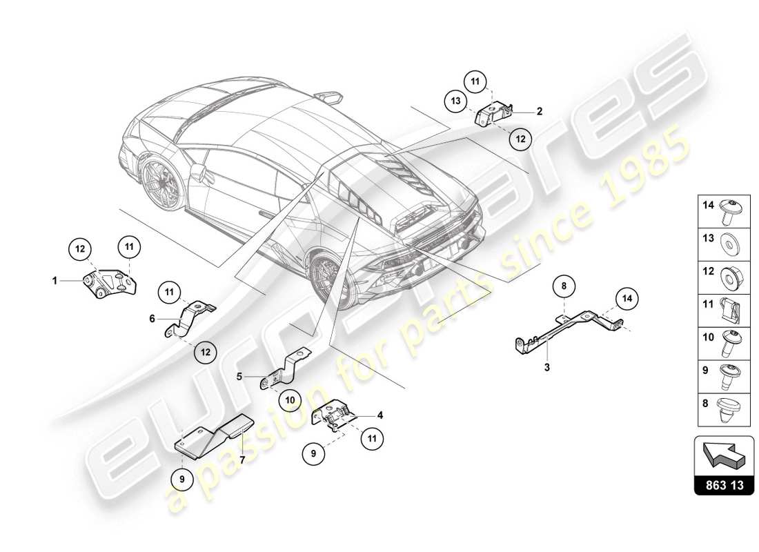 lamborghini evo coupe (2020) securing parts for engine part diagram