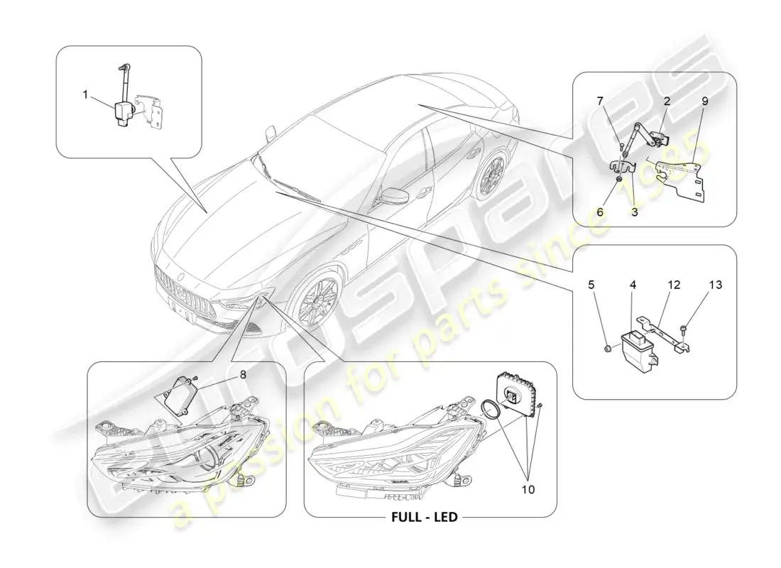 maserati ghibli (2017) lighting system control parts diagram
