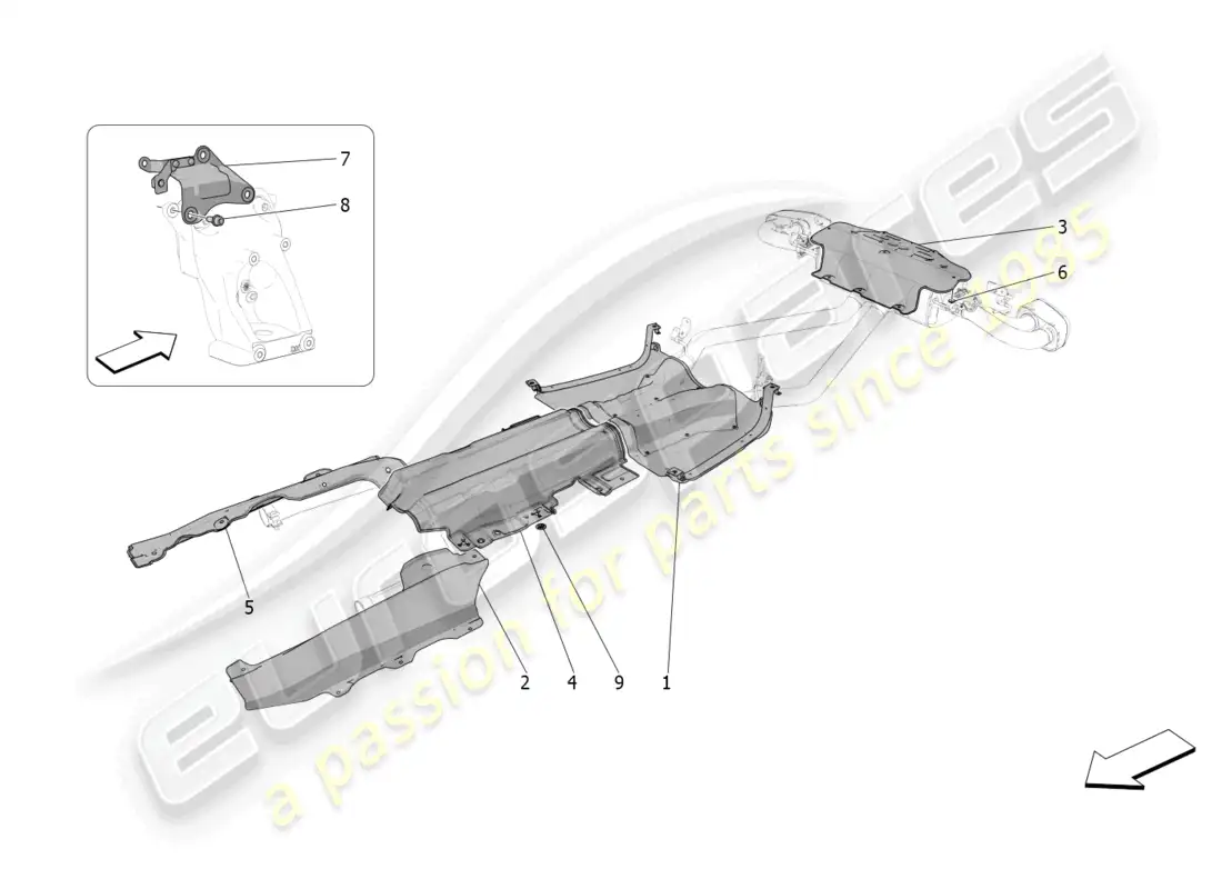 maserati grecale trofeo (2023) thermal insulating panels parts diagram