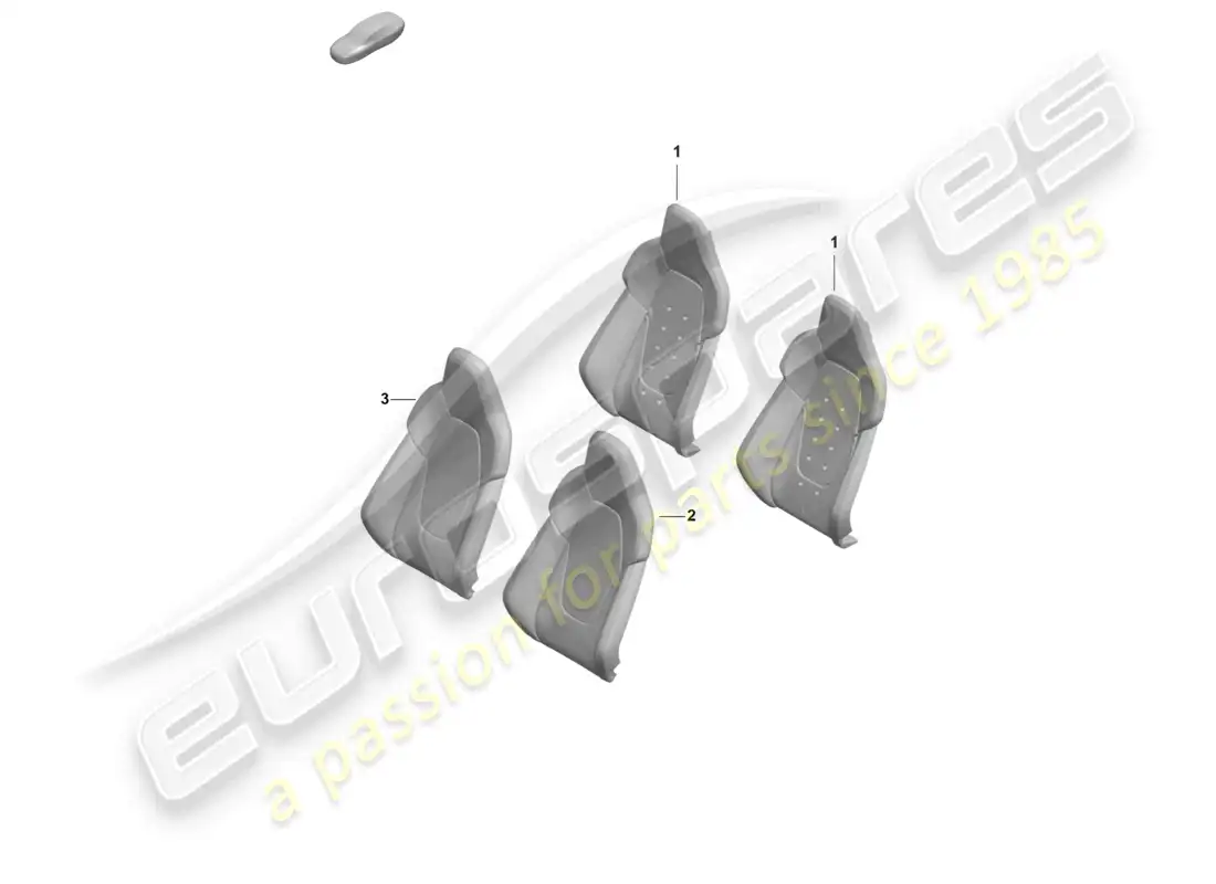 porsche 2023 (992-1 gt3/rs/st) foam part backrest cover sports seat plus parts diagram