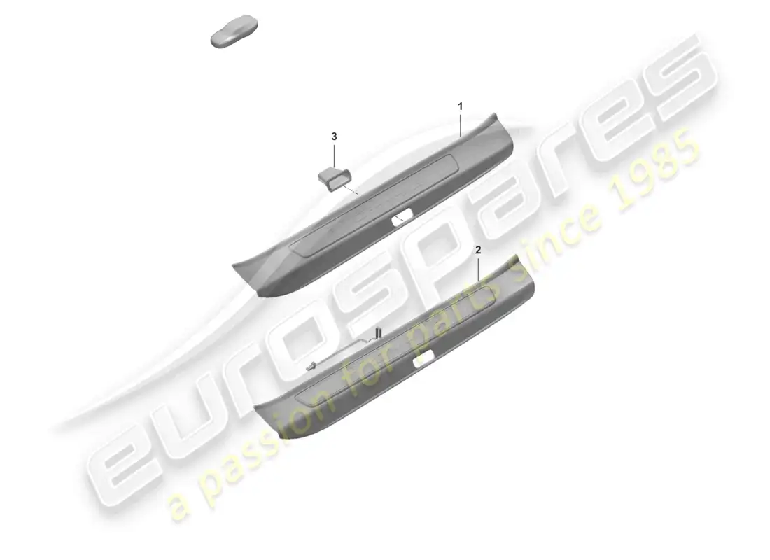 porsche 2022 (992-1 gt3/rs/st) entry strip with lettering parts diagram