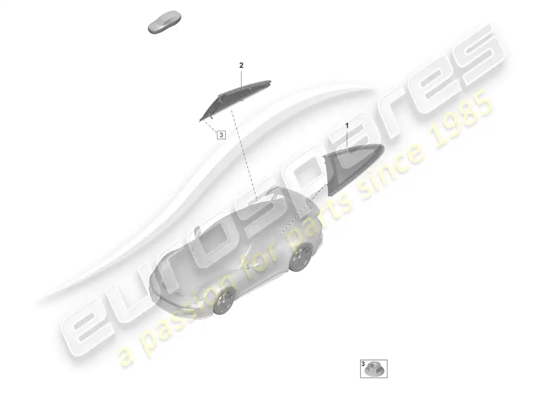 porsche 2024 (992-2 gt3/rs/st) side window parts diagram