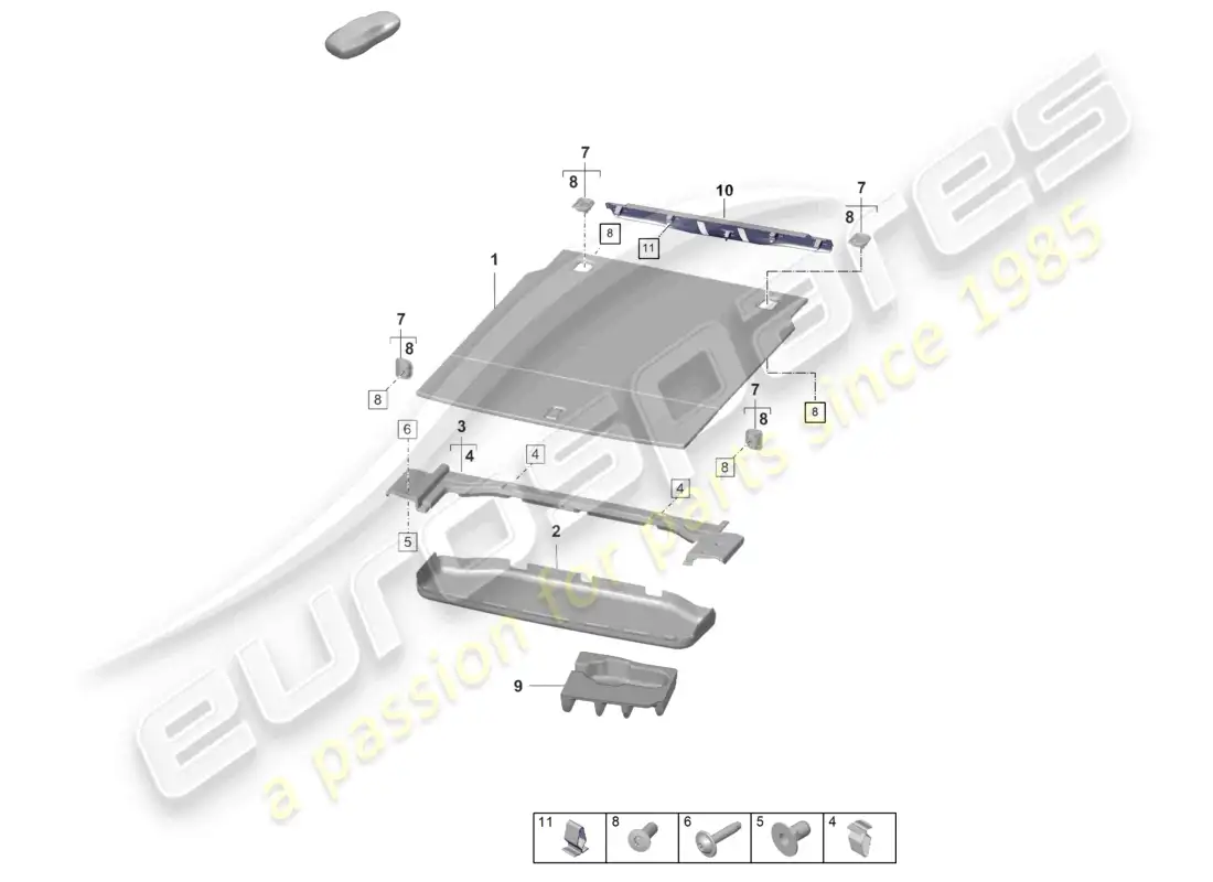 porsche 2025 (taycan 9j1-2) luggage compartment trim lower luggage compartment floor parts diagram