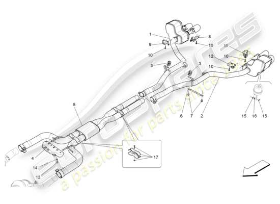 a part diagram from the maserati ghibli (2014) parts catalogue