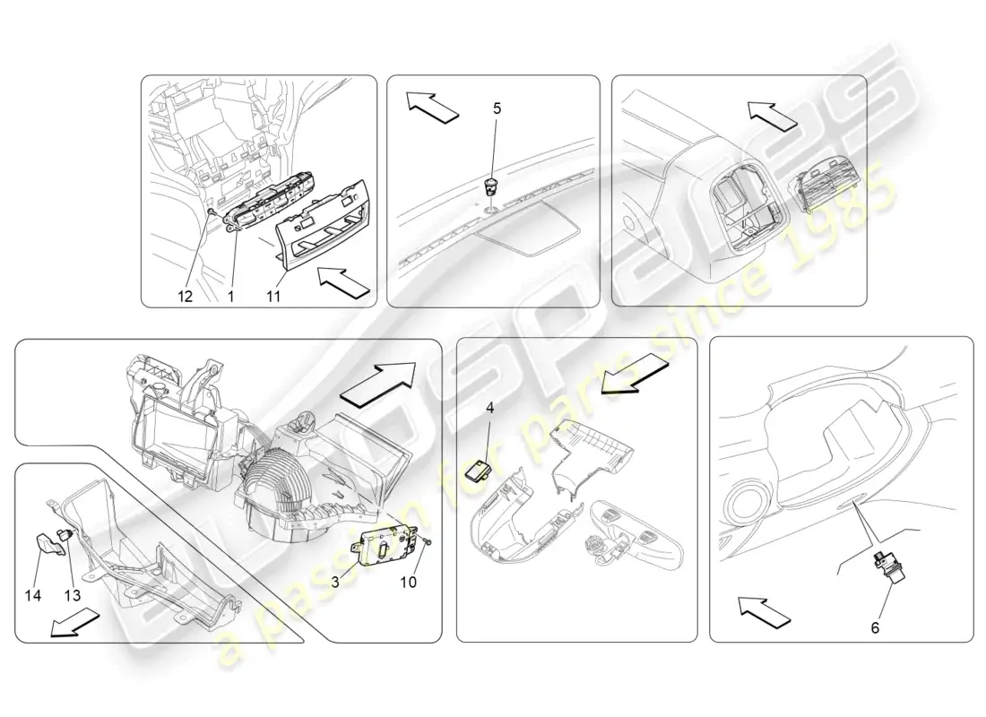 maserati ghibli (2017) a/c unit: electronic control parts diagram