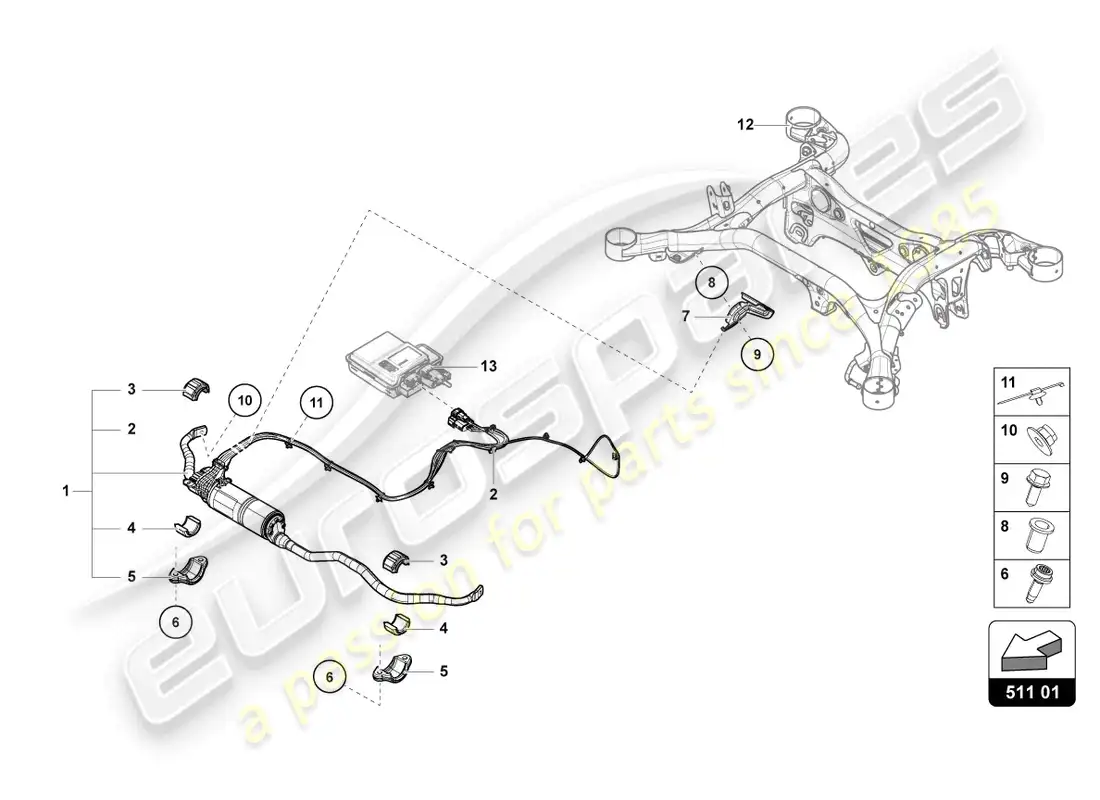 lamborghini urus performante (2023) control unit for stabilisers parts diagram