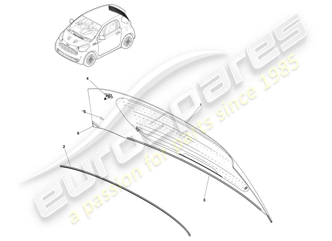 a part diagram from the aston martin cygnet parts catalogue
