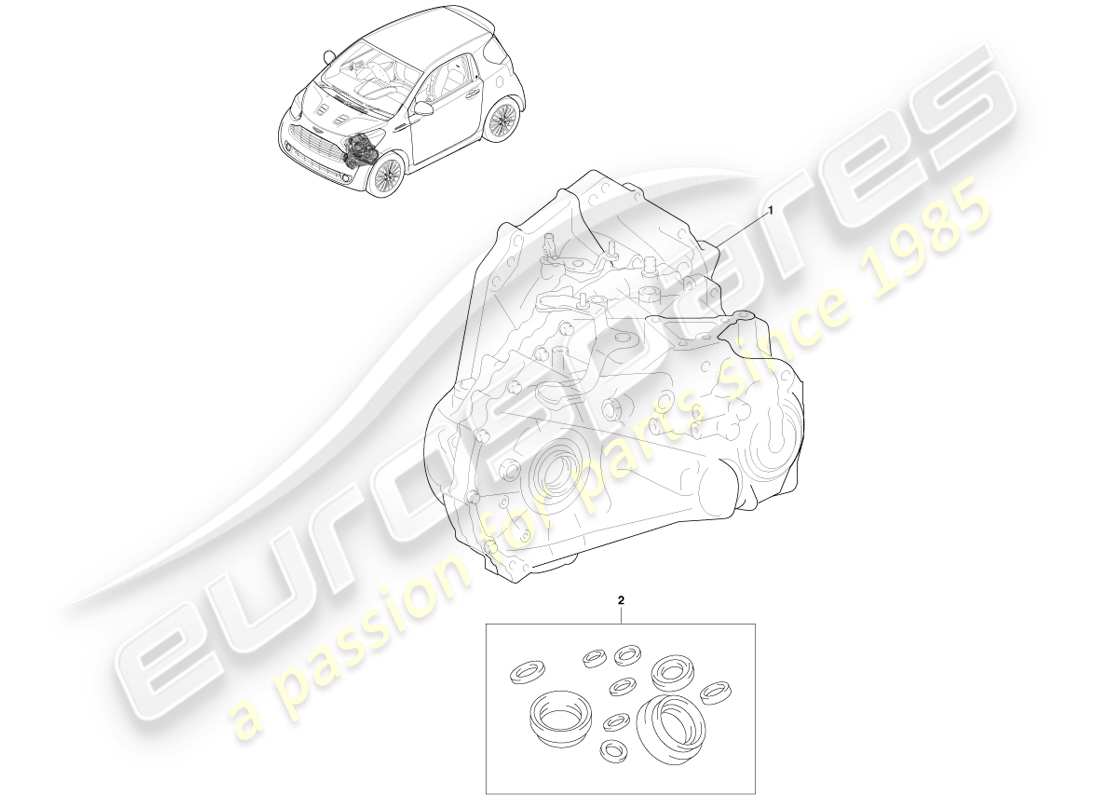 a part diagram from the aston martin cygnet parts catalogue