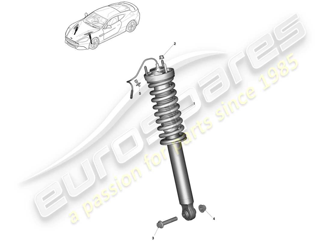 aston martin vanquish (2013) front spring & damper part diagram