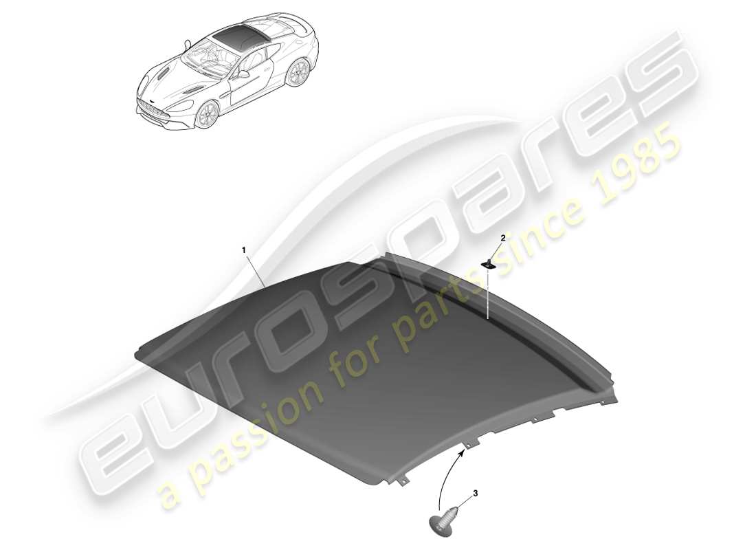 aston martin vanquish (2013) headliner assembly part diagram