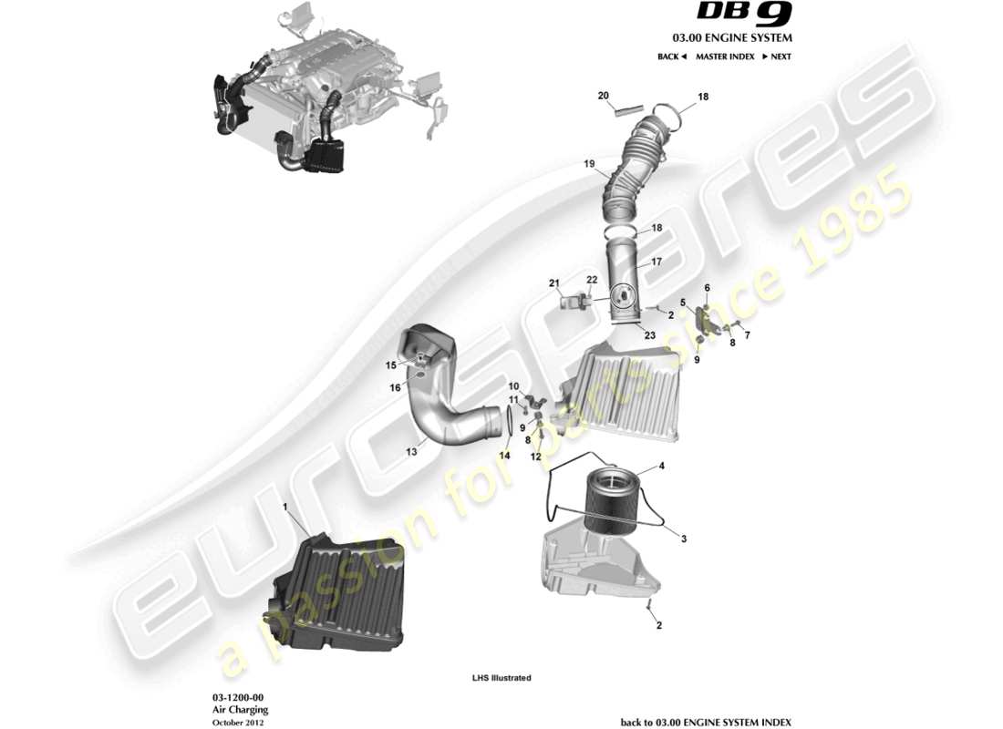 aston martin db9 (2015) air charging part diagram
