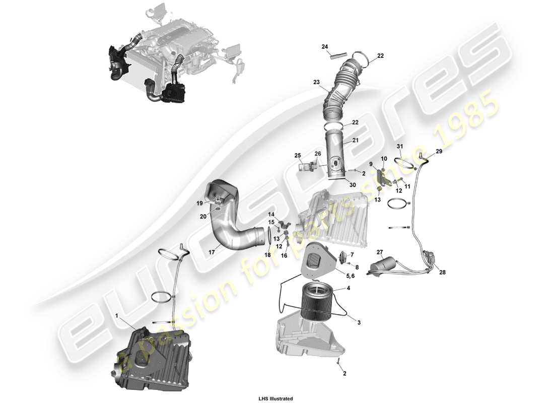 aston martin vanquish (2013) air charging part diagram