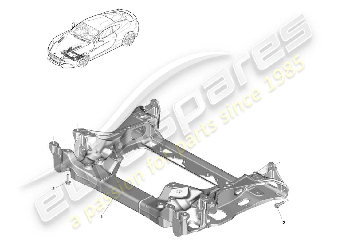 aston martin vanquish (2013) front subframe part diagram