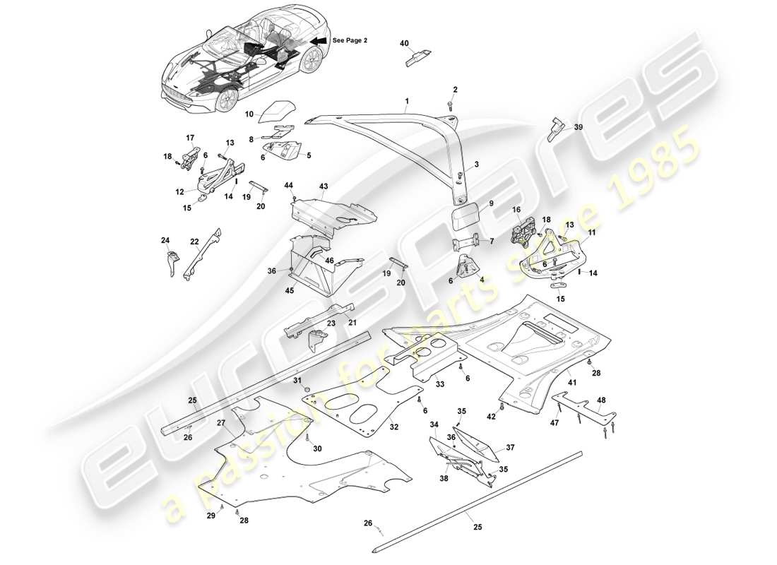 a part diagram from the aston martin vanquish parts catalogue