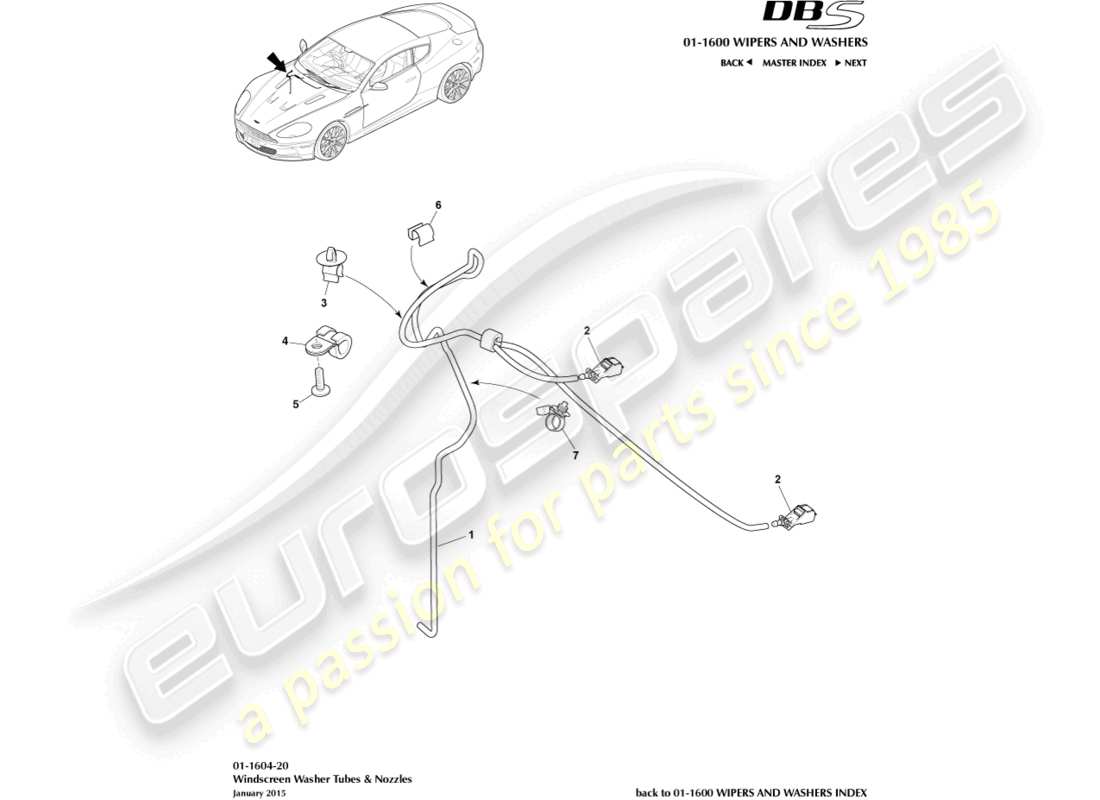 a part diagram from the aston martin dbs (2014) parts catalogue