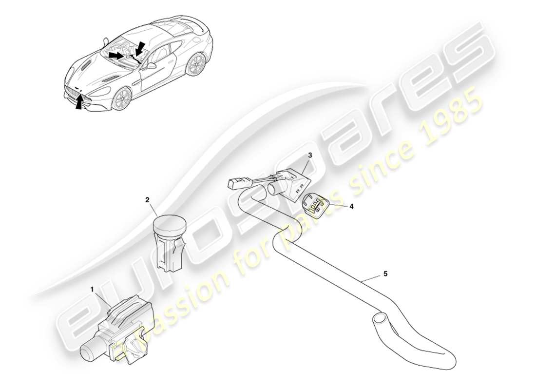 a part diagram from the aston martin vanquish parts catalogue