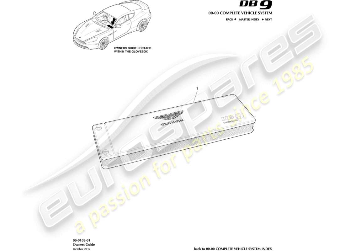 aston martin db9 (2015) owners guide part diagram