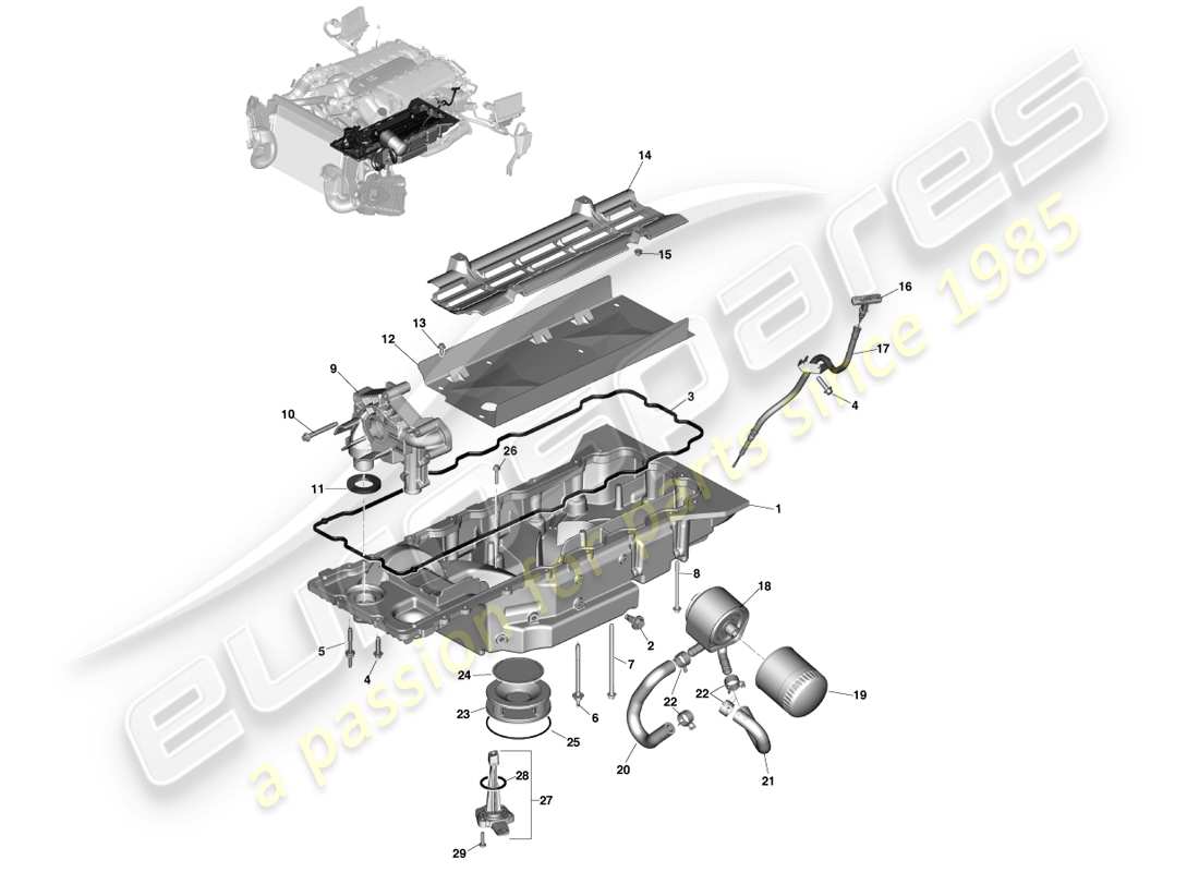 a part diagram from the aston martin vanquish (2014) parts catalogue